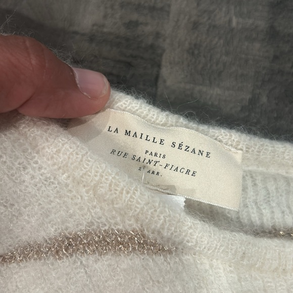 Sèzane Gaspard Mohair Wool Cardigan ecru/gold size M - Picture 6 of 9